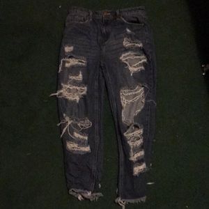 Dark wash ripped mom jeans from fashion nova